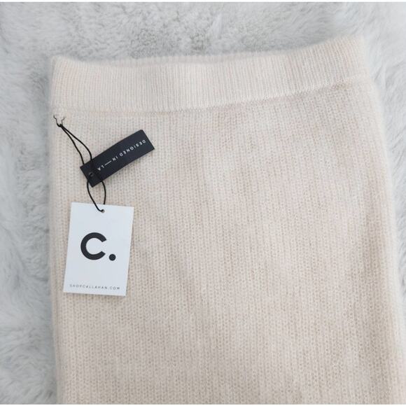 Callahan Revolve Genny Fuzzy Eyelash Knit Midi Skirt Cream White XS Cozy - Picture 8 of 14